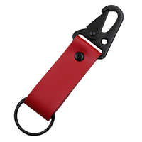 Porte-clés mousqueton en cuir PU personnalisé avec logo gravé au laser argent et or, double crochet, haute qualité pour accessoires de clés