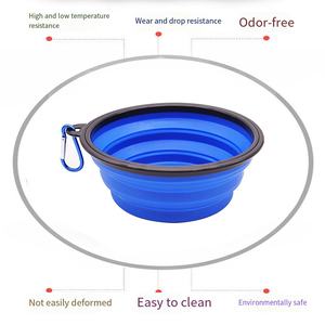Mangkuk silikon dapat dilipat, mangkuk anjing dapat dilipat untuk makanan kucing hewan peliharaan mangkuk perjalanan portabel - Product Image 2