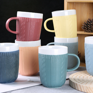 Tasses en porcelaine modernes faites à la main, options de couleur avec logo personnalisé, design de dessin animé, cadeau d'entreprise, boîte cadeau, ODM, passe au lave-vaisselle, en stock - Product Image 3