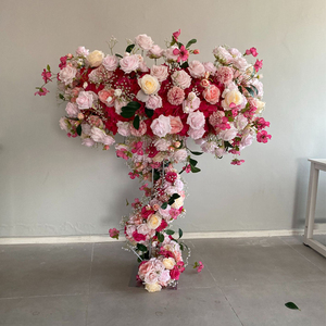 W-FTC006 Hot Sales pink Flower <b>Table</b> Centerpieces Coloful Artificial Flower <b>Runner</b> Backdrop Flower Ball for <b>Wedding</b> Events Decor - Product Image 2