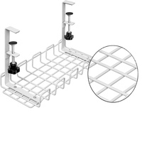 Support de rangement avec revêtement en poudre, type crochet, pour gestion des câbles sous le bureau, avec conception flexible