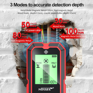 NOYAFA Wall Stud Detector NF-5101 Metal Wood Live AC <b>Cable</b> Finder <b>HD</b> Backlit Screen Water Dust Drop Proof for remodeling - Product Image 4
