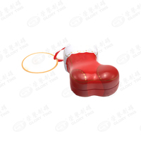 Boîte en métal en forme de chaussette de Noël, boîte en métal personnalisée avec logo, emballage pour truffes au chocolat au lait, boîte en métal pour décorations de Noël à suspendre, boîte en métal cadeau