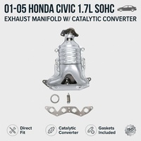 Collecteur avec catalyseur, kit de joints et ressorts de fixation OEM de remplacement pour Honda Civic 1.7L L4 SOHC D17 EM2ES1 2001-2005