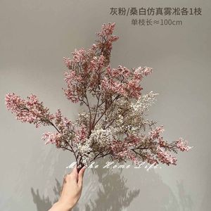 Bouquet de fleurs artificielles en soie, style séché, branches brun doré, décoration intérieure, accessoires de mariage - Product Image 4