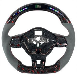 <span class=keywords><strong>Volante</strong></span> de Fibra de Carbono con LED para Volkswagen Golf 6 Polo <span class=keywords><strong>Gti</strong></span> <span class=keywords><strong>Mk6</strong></span> 6r, Accesorio Interior de Cuero Duradero para Automóvil - Product Image 1