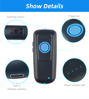 Mini escáner de código de barras portátil, lector de código QR, 1D, 2D, con interfaz USB BT, aplicación Android, escaneo de almacén