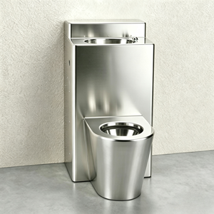 WC monobloc moderne en acier inoxydable <span class=keywords><strong>avec</strong></span> siphon en S anti-dommage et réservoir encastré pour toilettes, avions et trains à grande vitesse - Product Image 3