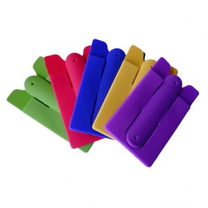 Custom Logo Adhesive Silicone Slim <b>Phone</b> Wallet <b>Stand</b> Universal Card Holder <b>for</b> Tradeshow Giveaways - Product Image 1