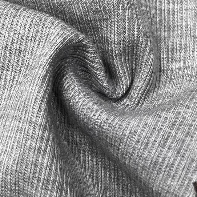 Solid 43%Rayon 34%Polyester 19%Nylon4%Spandex Stretch Rib Fabric Stock 160Cm 230-250Gsm Ribbed Knit Sportswear Breathable