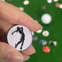 Marqueur de balle de golf de luxe personnalisé en gros avec logo, en métal émaillé, aimanté, écologique, durable, 3 options de taille, cadeau