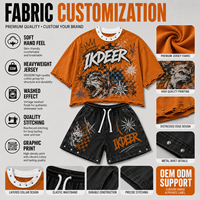 Ensemble de sport IKDEER personnalisé à blocs de couleur, imperméable, en polyester et nylon, coupe-vent, survêtement, veste zippée et short pour homme