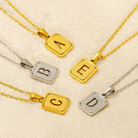 Collar con Colgante de Letra Moderno de Alta Calidad, Chapado en Oro de 18k, Impermeable, con Inicial Personalizada, Collar con Nombre del Alfabeto para Mujer