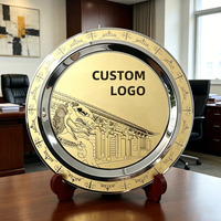 Plaque métallique personnalisée en gros avec boîte en bois, design gravé pour récompense d'entreprise, souvenir, cadeau, utilisation en cérémonie