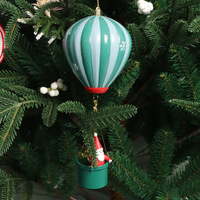 Décoration de Noël Nouveau Ballon À Air Chaud Noël Suspendu Père Noël Ensemble Pendentif En Plastique Boule De Noël