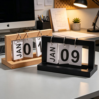 Calendrier perpétuel en bois personnalisé, décoration de bureau réutilisable, idéal pour la planification de l'agenda au bureau ou à la maison