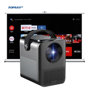 Topleo 200ANSI 루멘 스마트 프로젝터 1080p 풀 Hd 4k 비디오 홈 시어터 멀티미디어 비머 Lcd 휴대용 안드로이드 Tv 프로젝터