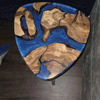 Mesa de centro personalizada de madera de olivo y resina epoxi, estilo rústico moderno, para sala de estar, precio de fábrica. - Product Image 6