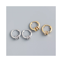 S925 Argent Plaqué Or Filles Hypoallergénique Huggie Boucles D'oreilles Petites Boucles D'oreilles En Argent Sterling Huggie Hoop avec Anneaux Cercle