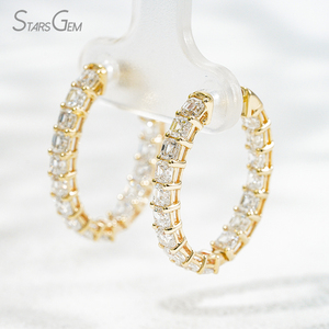 ต่างหูเพชรแล็บ Starsgem ทอง 10K 3.29 กะรัต ทรง Assche Cut เพชรแล็บ HPHT CVD พร้อมใบรับรอง IGI ต่างหูทองคำขาวและทองคำเหลือง - Product Image 2