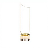Trophées en verre cristal vierges personnalisés en gros avec bases rondes pour articles commémoratifs de compétition