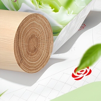 Mouchoirs en papier doux à motifs floraux verts, 6 plis, serviettes en papier blanches pour la maison, le bureau et l'hôtel