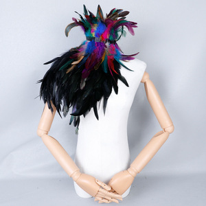 Chal de Plumas de Pollo Teñidas Ecológicamente para <span class=keywords><strong>Mujer</strong></span>, Color Personalizado, <span class=keywords><strong>Disfraz</strong></span> de Halloween, Suave y Cómodo, Talla Personalizada - Product Image 5