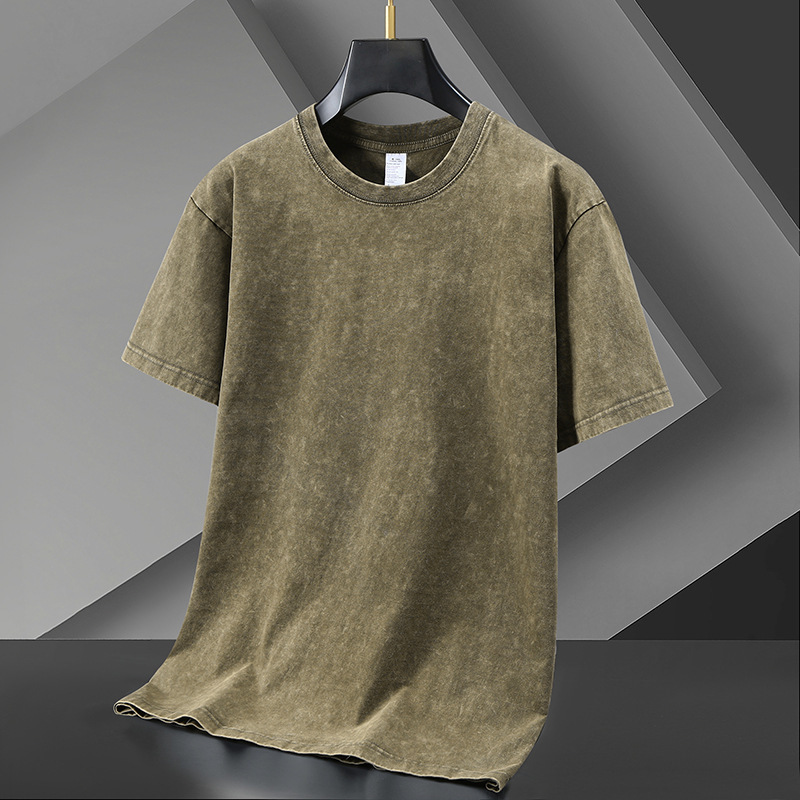 T-shirt café 260g (délavé et vieilli)