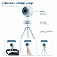 Ventilateur pour poussette bébé en promotion avec flux d'air réglable et large angle de 90 degrés pour chaise haute, berceau et poussette