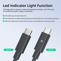 Starlink MINI LED Tipo C Puerto a DC Enchufe Cable de alimentación Cables 3 metros Starlink Mini Cable de carga USB C a DC Cable de alimentación