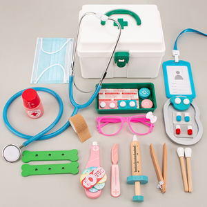 Kit de Docteur <span class=keywords><strong>en</strong></span> Bois pour Enfants, Jouet de Simulation Médicale, Kit de Développement Médical - Product Image 3