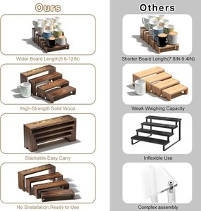 Juego <span class=keywords><strong>de</strong></span> 2 Soportes <span class=keywords><strong>de</strong></span> Exhibición <span class=keywords><strong>de</strong></span> Madera <span class=keywords><strong>de</strong></span> Dos Niveles Estilo Rústico para Eventos <span class=keywords><strong>de</strong></span> Vendedores, Soporte Apilable <span class=keywords><strong>de</strong></span> Madera para Exhibición <span class=keywords><strong>de</strong></span> Cupcakes - Product Image 3