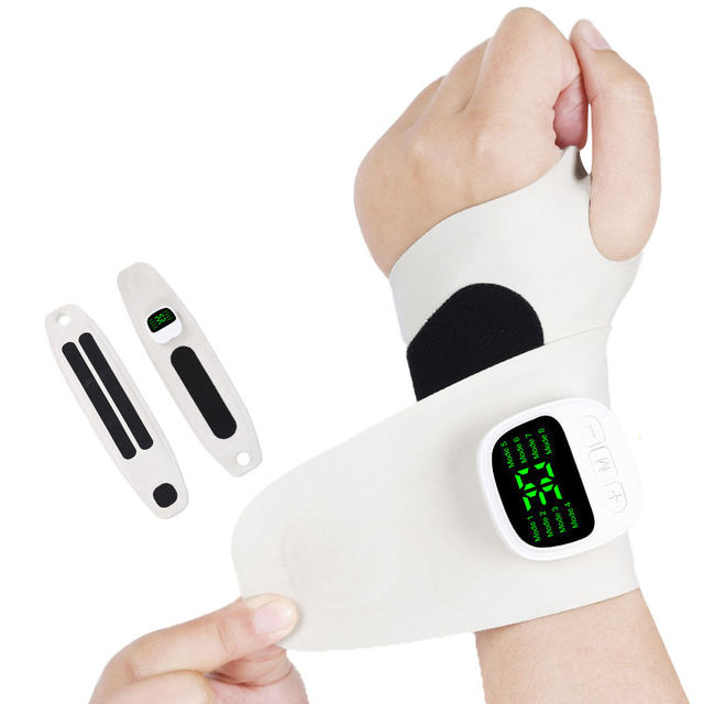Wireless Vibrating Massager Hand Bracelet Strap Carpal Tunnel EMS Electric Smart Wrist Band