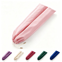 Sac de rangement pliable en velours rose de luxe écologique pour mahjong avec cordon de serrage, 2 compartiments, pour 4 plateaux, portable pour les voyages