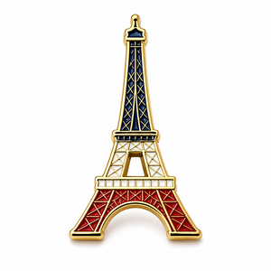 Pins en émail français personnalisés par le fabricant, badges métalliques Tour Eiffel, <span class=keywords><strong>Louvre</strong></span>, Seine, Arc de Triomphe, pins de revers souvenirs en métal - Product Image 2
