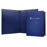 Porte-menu personnalisé en cuir PU bleu marine, format A4/Lettre/Légal, pour restaurants, avec 2 vues, support de menu en cuir
