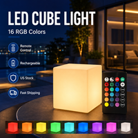 Lampe d'ambiance LED CoolQing USA Stock, étanche, 16 couleurs RGB changeantes, pour chambre à coucher, chambre d'enfant, décoration de fête, cube lumineux de nuit