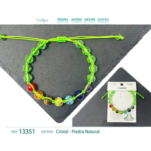 Braccialetto con Cristalli dei 7 Chakra con Filo Intrecciato Categoria Premium Bracciali in Cristallo - Product Image 1