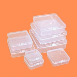 Square Transparent PP <b>Plastic</b> Storage <b>Box</b> With Lid Stackable Desktop Organizer For Jewelry Hardware Fishing Gear Accessories - Product Image 1