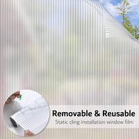 3D Reeded Milchglas folie Selbst klebende dekorative PET-Fenster folie schützt die Privatsphäre für Büro-und Heim dekoration