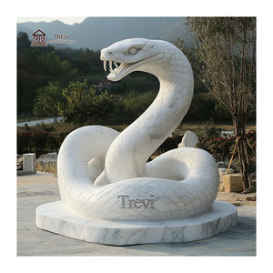 Villa giardino all'aperto statua di pietra scultura di serpente di marmo scultura - Product Image 5