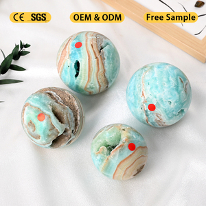 High Quality Natural Blue Hemimorphite Sphere Gemstone Polished <b>Crystal</b> Sphere <b>Ball</b> for Decorative - Product Image 3