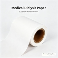 Film composite en papier de dialyse médical laqué bleu 510 mm, 60 g/m², en rouleau, pour indicateur de vapeur, certifié CE MDR ISO, vente en gros