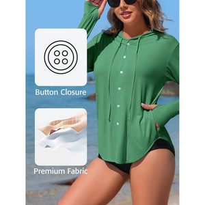 Camiseta de Protección Solar FOXA para Mujer, Manga Larga, con Botones, UPF 50+, para Playa - Product Image 6