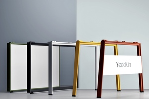 שולחן קפה זכוכית בעיצוב מודרני עם רגליים מברזל מתכת מסגרת שולחן עבודה לעמוד הבית - Product Image 6