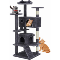 Arbre à chat de luxe moderne, écologique, avec texture d'écorce réaliste, perchoir et niche, aspect naturel, mobilier d'activités pour chat