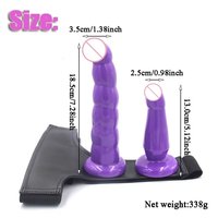 Arnés Elástico Ultra con Vibrador Eléctrico y Consolador Grande YPM, Juguetes Sexuales para Mujeres Lesbianas, Doble Pene Realista