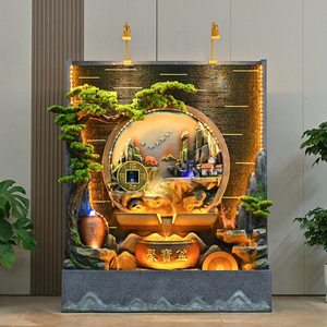 Fuente de Agua Feng Shui con Rueda de la Fortuna y Rocalla |   Decoración de Interiores para Vestíbulo de <span class=keywords><strong>Hotel</strong></span>, Decoración para Inauguración de Oficina - Product Image 1