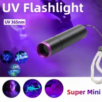 Lampe de poche ultraviolette Lentille de filtre noir USB Lumière noire Tache pour animaux de compagnie Punaise de lit Détecteur d'argent minéral Blacklight 365NM Lampe de poche UV