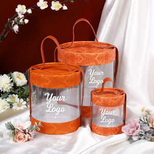 Boîte à dragées de mariage en papier artistique bleu clair avec poignée ronde motif carrousel, écologique et recyclable - Product Image 3